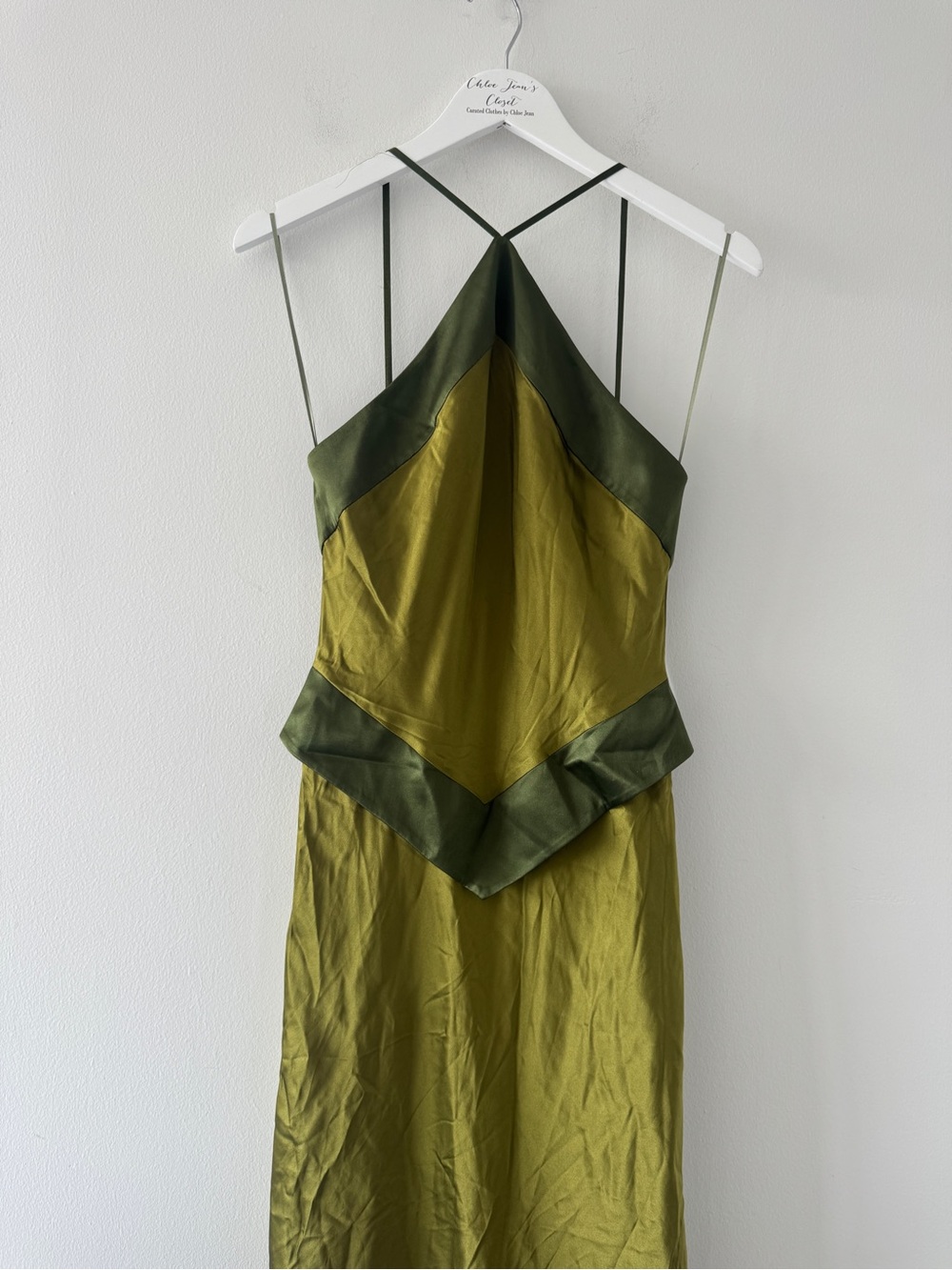 REFORMATION Jillian Silk Dress in Pear 6 - Picture 3 of 8
